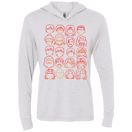 T-Shirts Heather White / X-Small Harry Potter line heads Triblend Long Sleeve Hoodie Tee