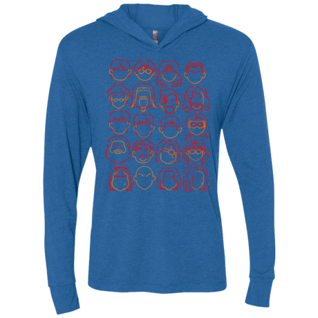 T-Shirts Vintage Royal / X-Small Harry Potter line heads Triblend Long Sleeve Hoodie Tee