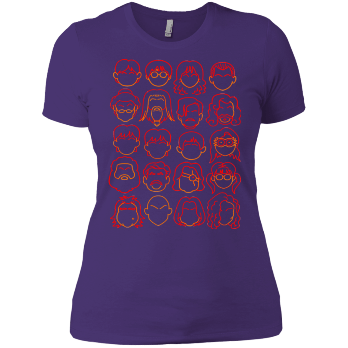 T-Shirts Purple / X-Small Harry Potter line heads Women's Premium T-Shirt