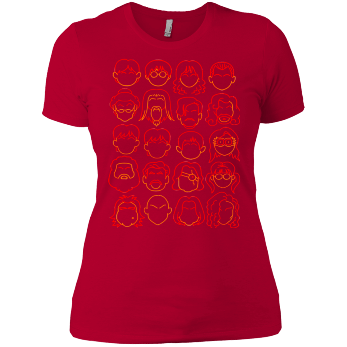 T-Shirts Red / X-Small Harry Potter line heads Women's Premium T-Shirt