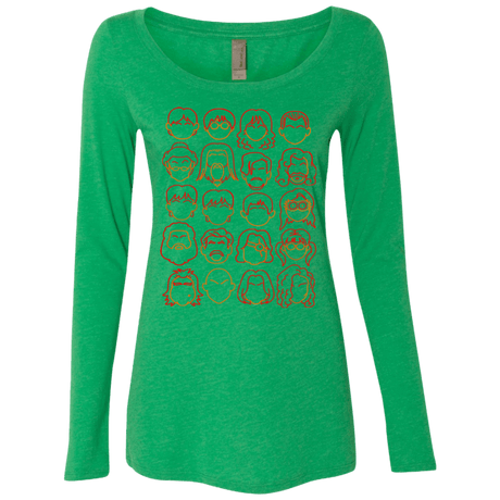 T-Shirts Envy / Small Harry Potter line heads Women's Triblend Long Sleeve Shirt