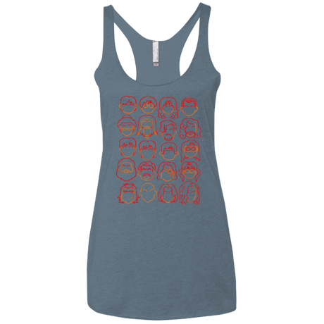 T-Shirts Indigo / X-Small Harry Potter line heads Women's Triblend Racerback Tank