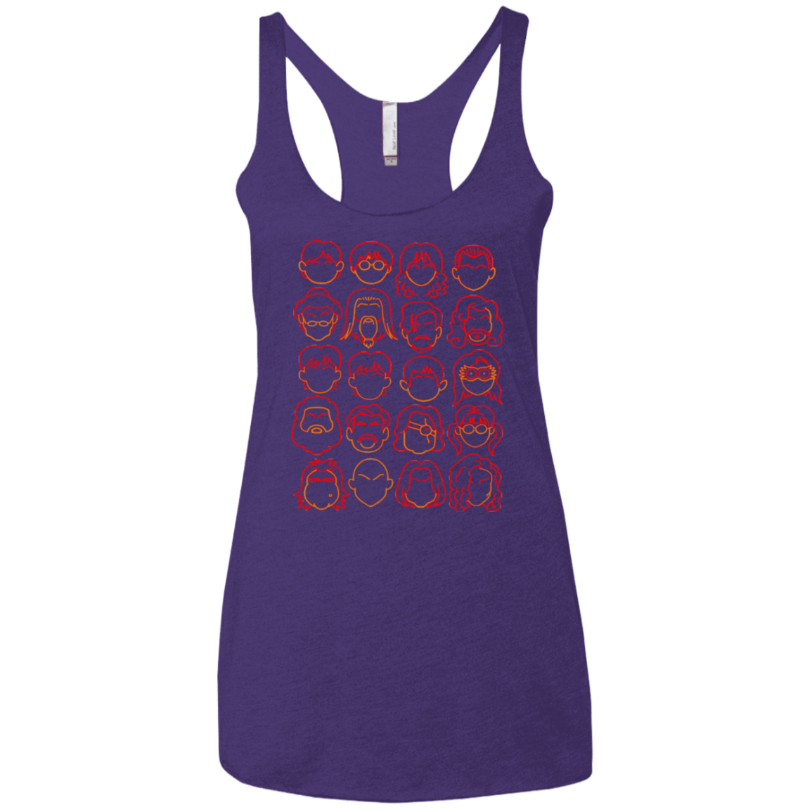 T-Shirts Purple / X-Small Harry Potter line heads Women's Triblend Racerback Tank
