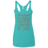 T-Shirts Tahiti Blue / X-Small Harry Potter line heads Women's Triblend Racerback Tank