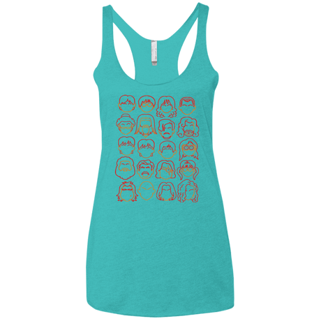 T-Shirts Tahiti Blue / X-Small Harry Potter line heads Women's Triblend Racerback Tank