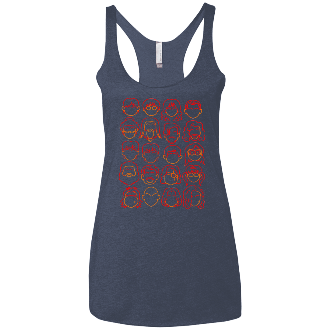 T-Shirts Vintage Navy / X-Small Harry Potter line heads Women's Triblend Racerback Tank