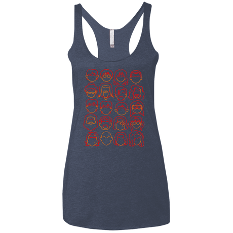 T-Shirts Vintage Navy / X-Small Harry Potter line heads Women's Triblend Racerback Tank