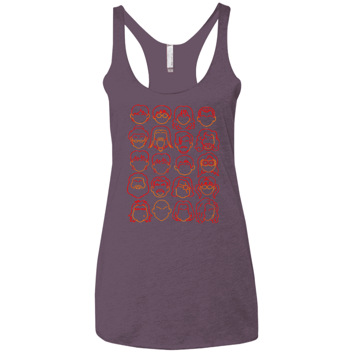 T-Shirts Vintage Purple / X-Small Harry Potter line heads Women's Triblend Racerback Tank