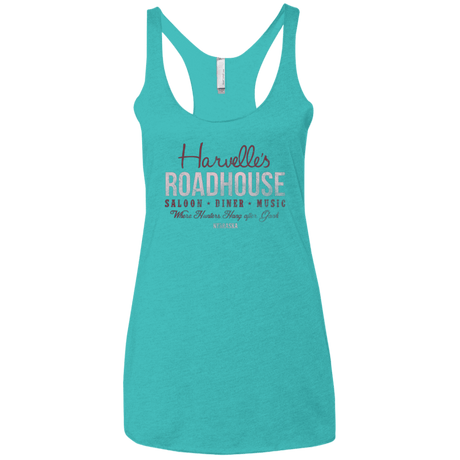 T-Shirts Tahiti Blue / X-Small Harvelle's Roadhouse Women's Triblend Racerback Tank