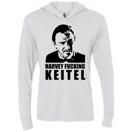 T-Shirts Heather White / X-Small Harvey fucking Keitel Triblend Long Sleeve Hoodie Tee