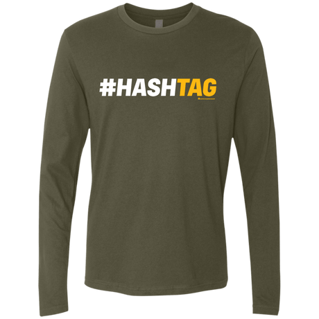 T-Shirts Military Green / Small Hashtag Men's Premium Long Sleeve