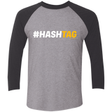 T-Shirts Premium Heather/Vintage Black / X-Small Hashtag Men's Triblend 3/4 Sleeve