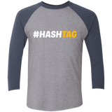 T-Shirts Premium Heather/Vintage Navy / X-Small Hashtag Men's Triblend 3/4 Sleeve