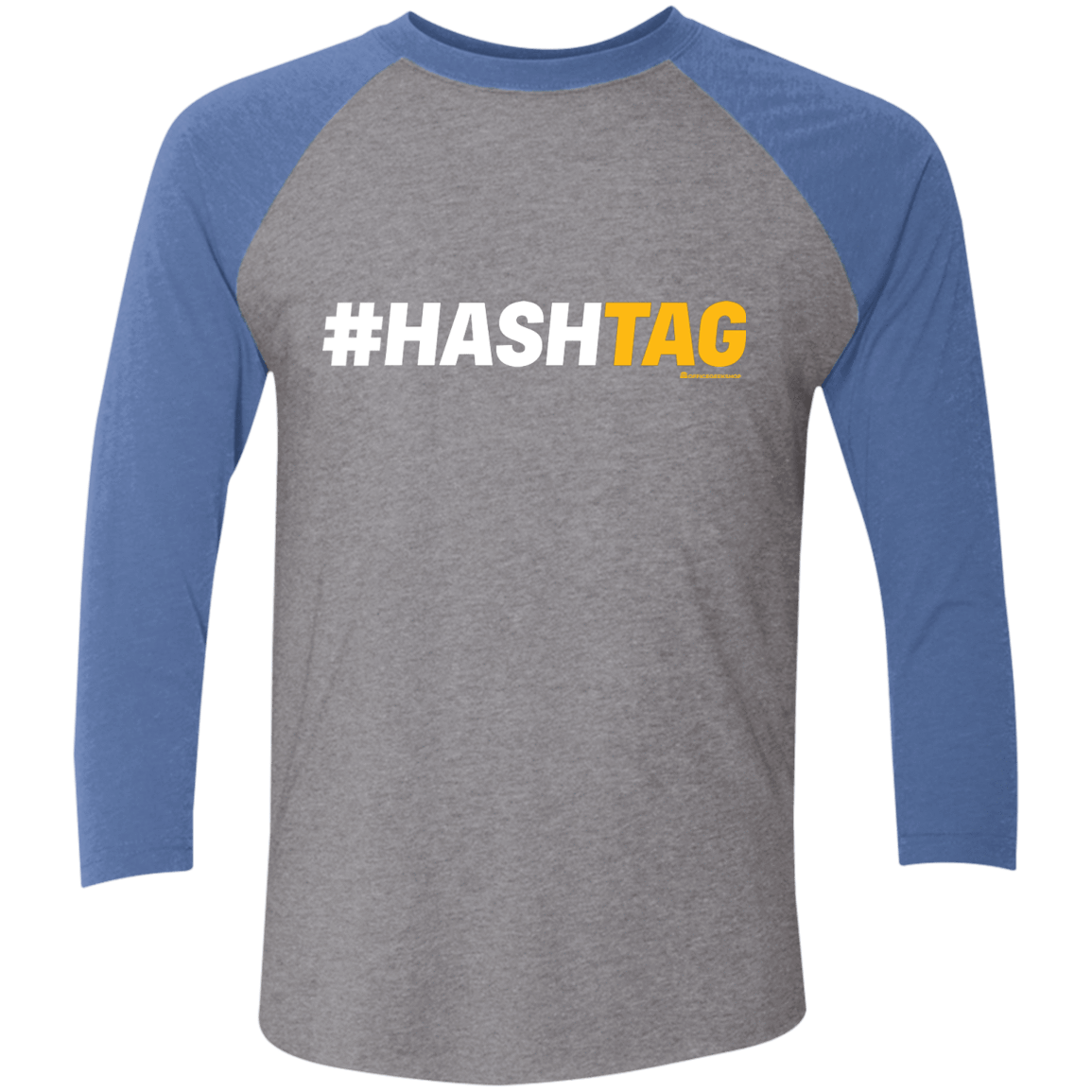 T-Shirts Premium Heather/Vintage Royal / X-Small Hashtag Men's Triblend 3/4 Sleeve