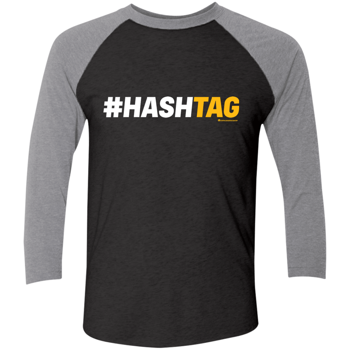 T-Shirts Vintage Black/Premium Heather / X-Small Hashtag Men's Triblend 3/4 Sleeve
