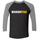 T-Shirts Vintage Black/Premium Heather / X-Small Hashtag Men's Triblend 3/4 Sleeve