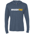 T-Shirts Indigo / X-Small Hashtag Triblend Long Sleeve Hoodie Tee