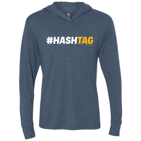 T-Shirts Indigo / X-Small Hashtag Triblend Long Sleeve Hoodie Tee