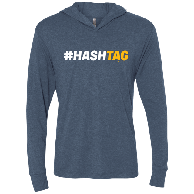 T-Shirts Indigo / X-Small Hashtag Triblend Long Sleeve Hoodie Tee
