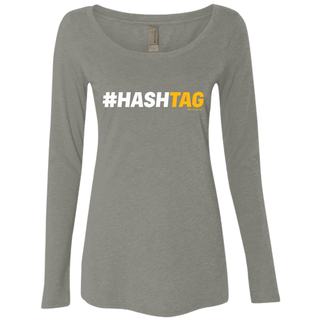 T-Shirts Venetian Grey / Small Hashtag Women's Triblend Long Sleeve Shirt