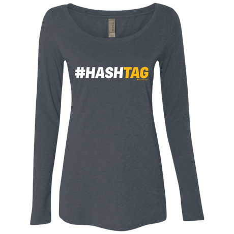 T-Shirts Vintage Navy / Small Hashtag Women's Triblend Long Sleeve Shirt