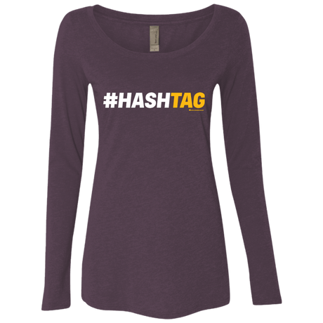 T-Shirts Vintage Purple / Small Hashtag Women's Triblend Long Sleeve Shirt