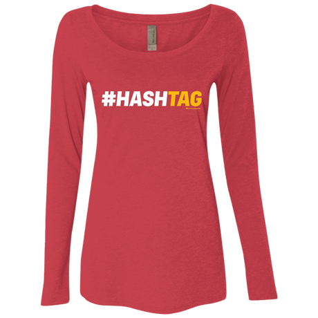 T-Shirts Vintage Red / Small Hashtag Women's Triblend Long Sleeve Shirt