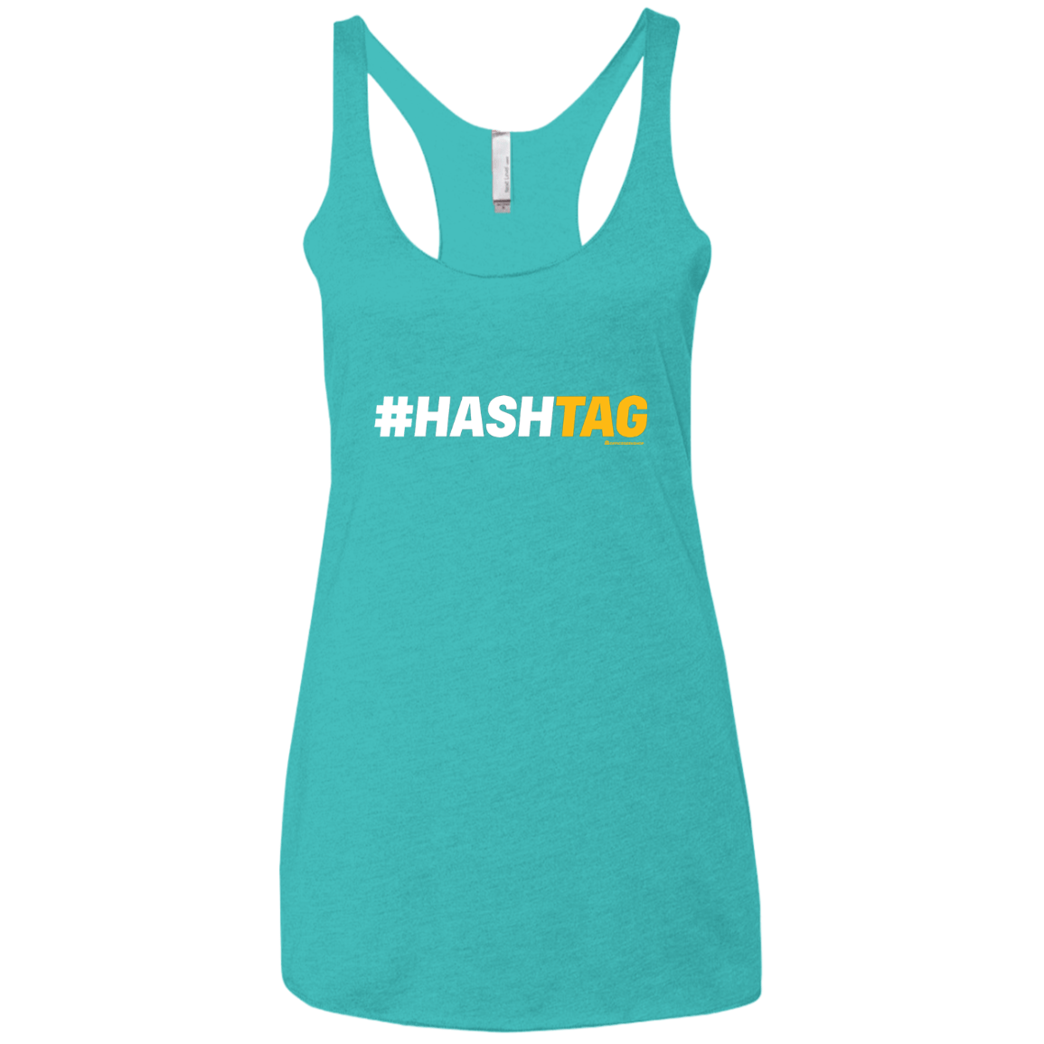 T-Shirts Tahiti Blue / X-Small Hashtag Women's Triblend Racerback Tank