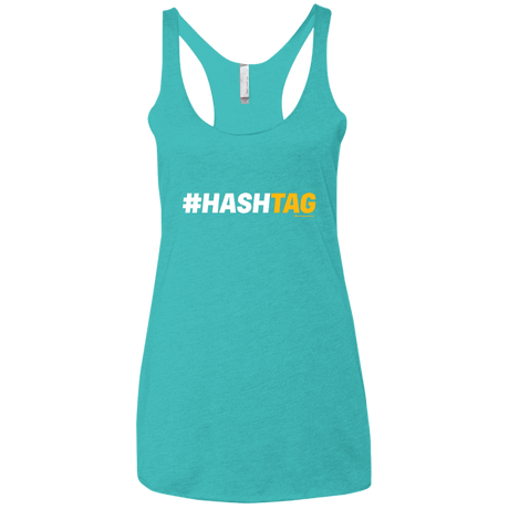 T-Shirts Tahiti Blue / X-Small Hashtag Women's Triblend Racerback Tank