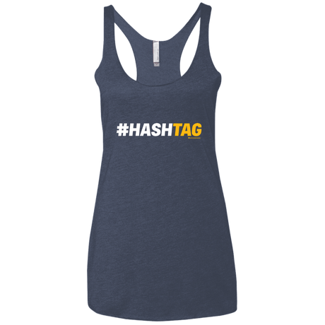 T-Shirts Vintage Navy / X-Small Hashtag Women's Triblend Racerback Tank