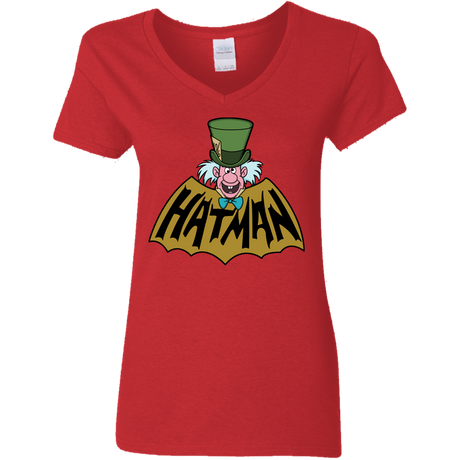 T-Shirts Red / S Hatman Women's V-Neck T-Shirt