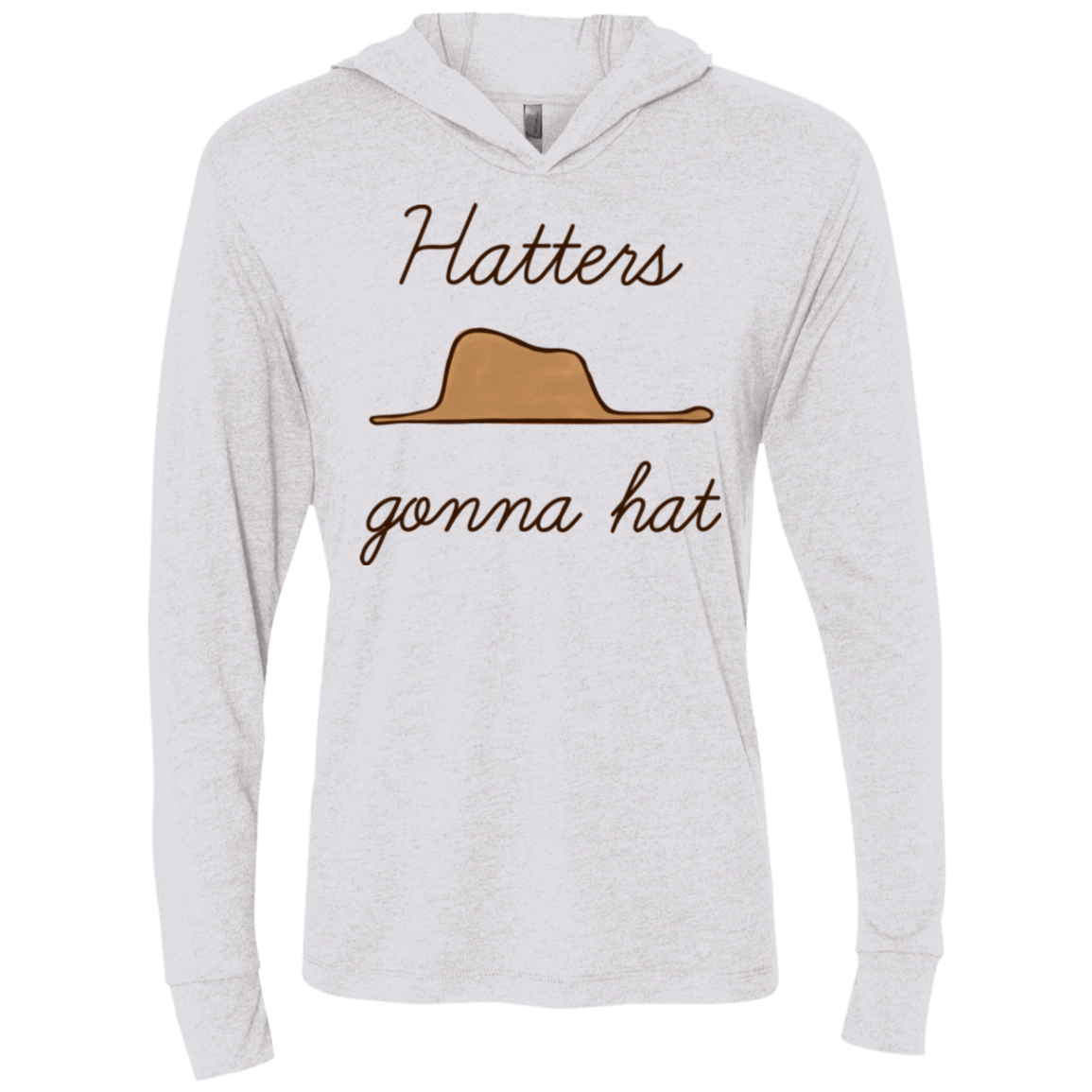 T-Shirts Heather White / X-Small Hatters Gonna Hat Triblend Long Sleeve Hoodie Tee