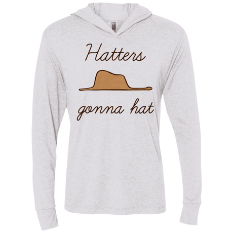 T-Shirts Heather White / X-Small Hatters Gonna Hat Triblend Long Sleeve Hoodie Tee