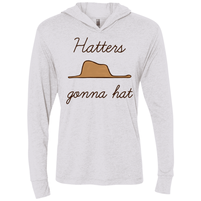 T-Shirts Heather White / X-Small Hatters Gonna Hat Triblend Long Sleeve Hoodie Tee