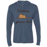 T-Shirts Indigo / X-Small Hatters Gonna Hat Triblend Long Sleeve Hoodie Tee
