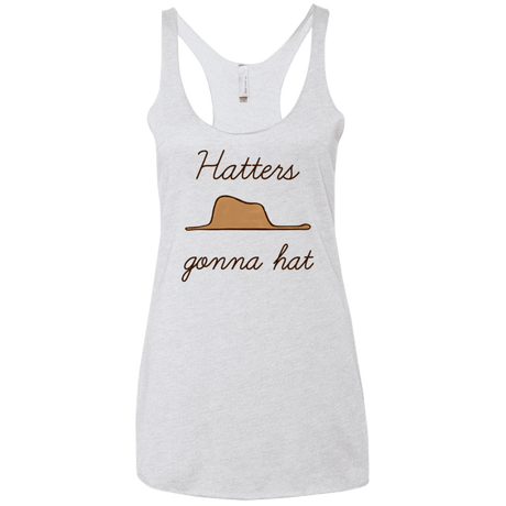 T-Shirts Heather White / X-Small Hatters Gonna Hat Women's Triblend Racerback Tank