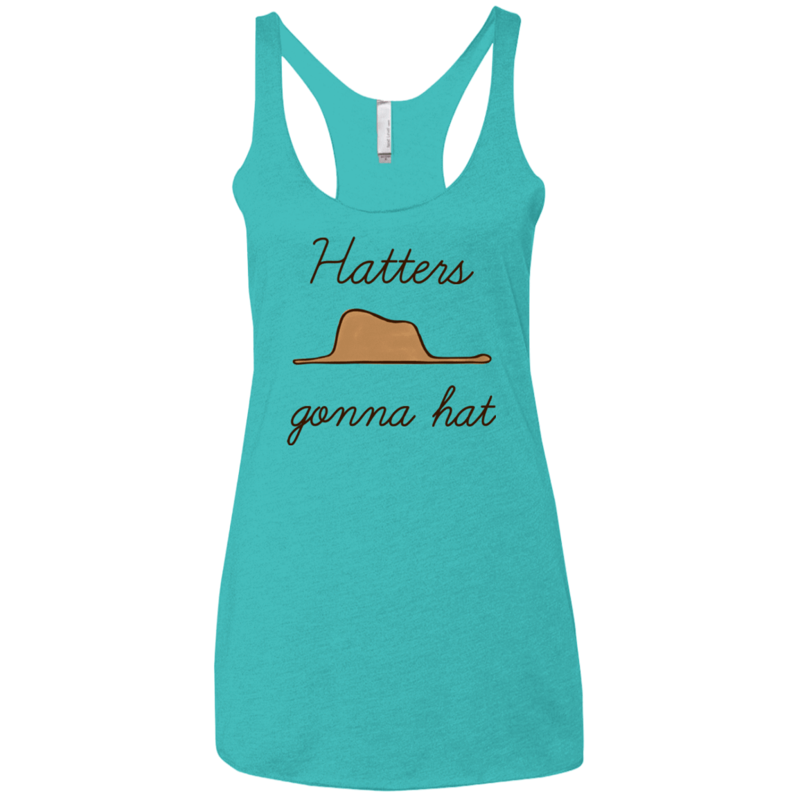 T-Shirts Tahiti Blue / X-Small Hatters Gonna Hat Women's Triblend Racerback Tank