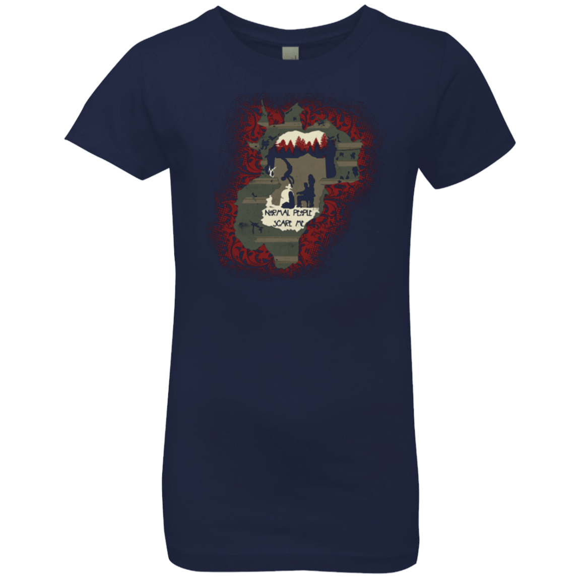 T-Shirts Midnight Navy / YXS Haunted House Girls Premium T-Shirt