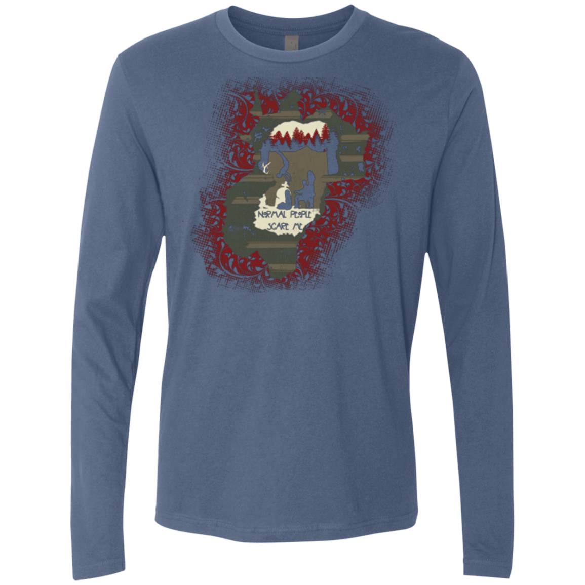 T-Shirts Indigo / Small Haunted House Men's Premium Long Sleeve