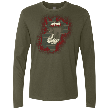 T-Shirts Military Green / Small Haunted House Men's Premium Long Sleeve