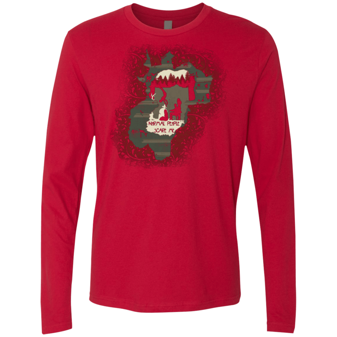 T-Shirts Red / Small Haunted House Men's Premium Long Sleeve