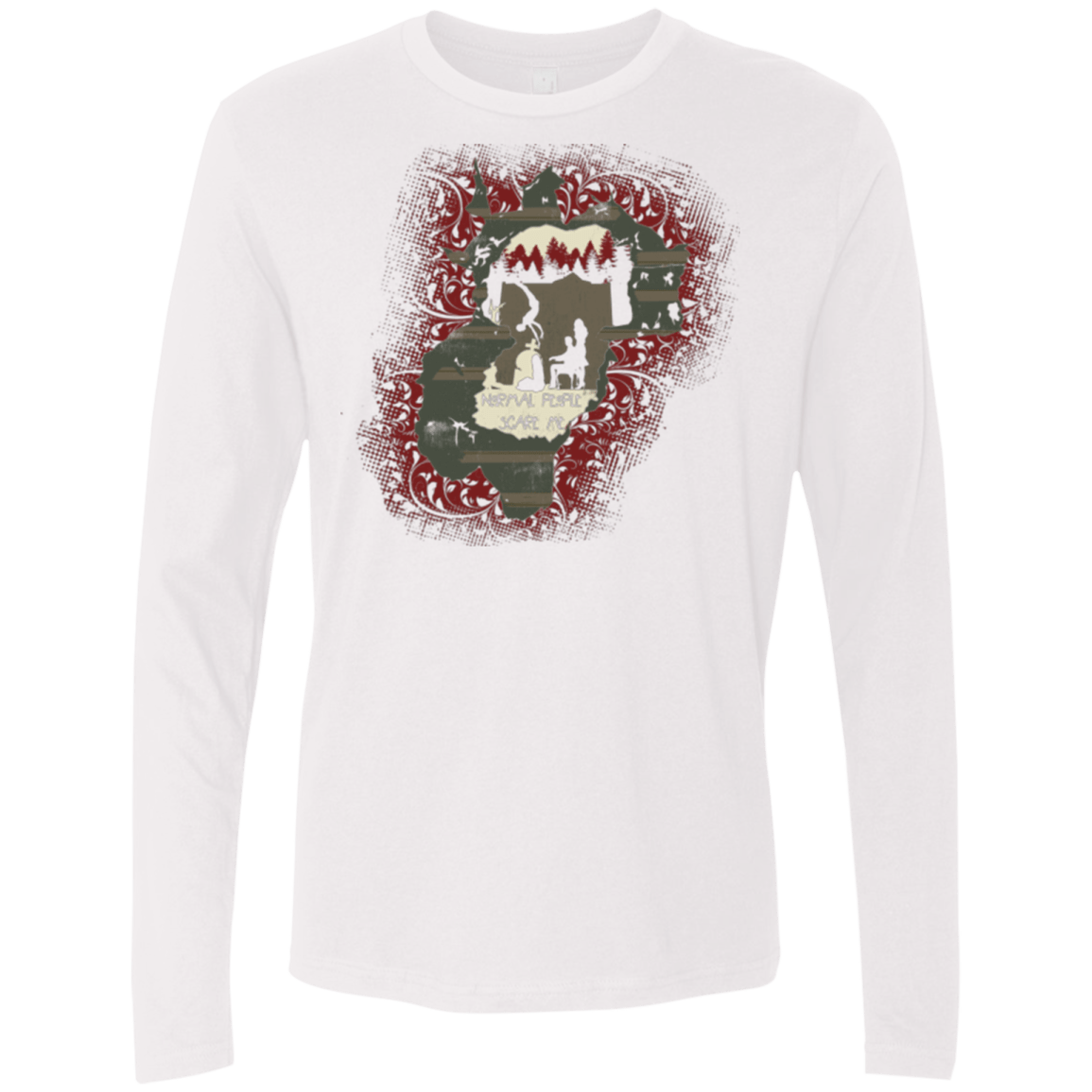 T-Shirts White / Small Haunted House Men's Premium Long Sleeve