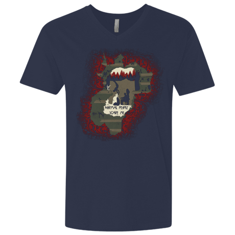 T-Shirts Midnight Navy / X-Small Haunted House Men's Premium V-Neck
