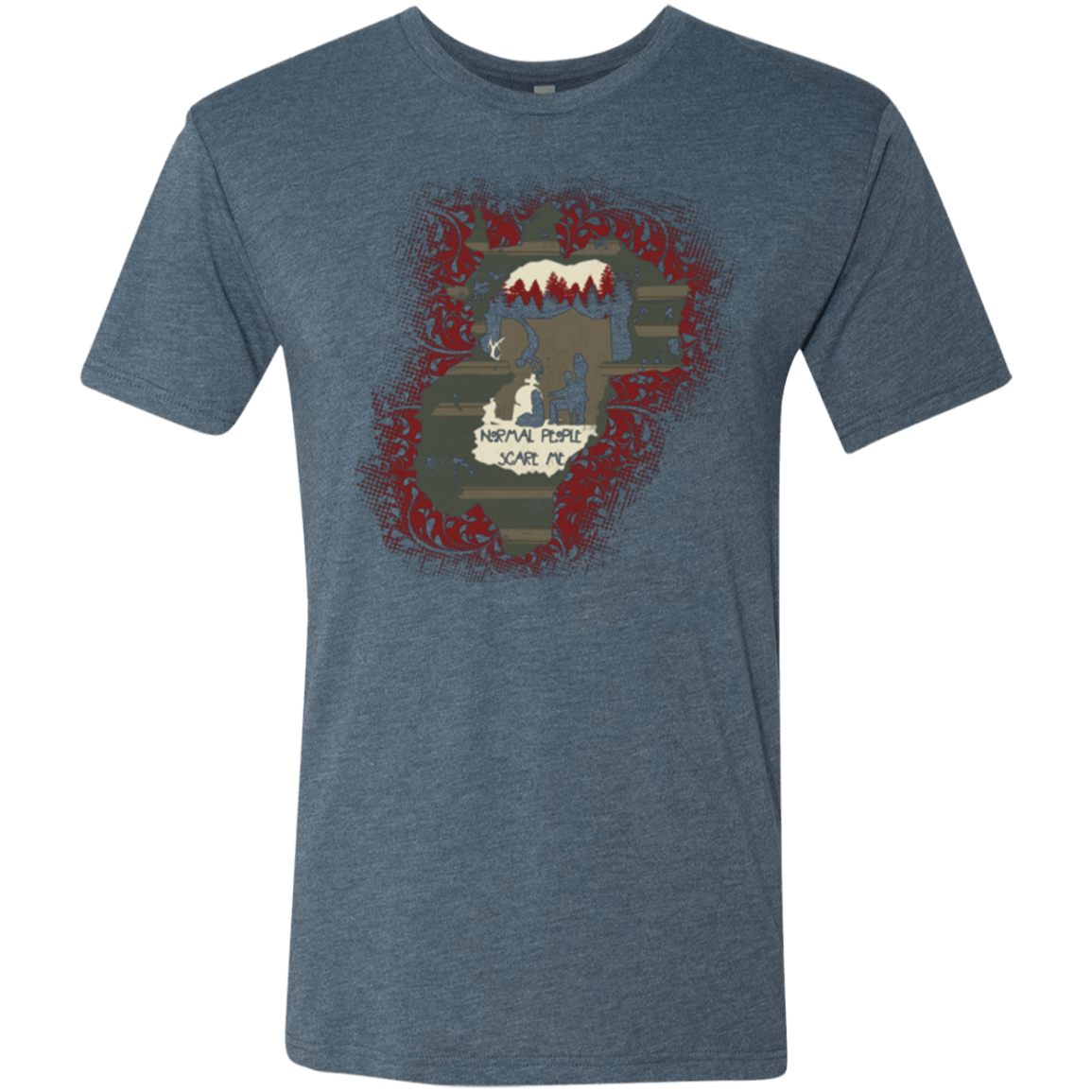 T-Shirts Indigo / Small Haunted House Men's Triblend T-Shirt