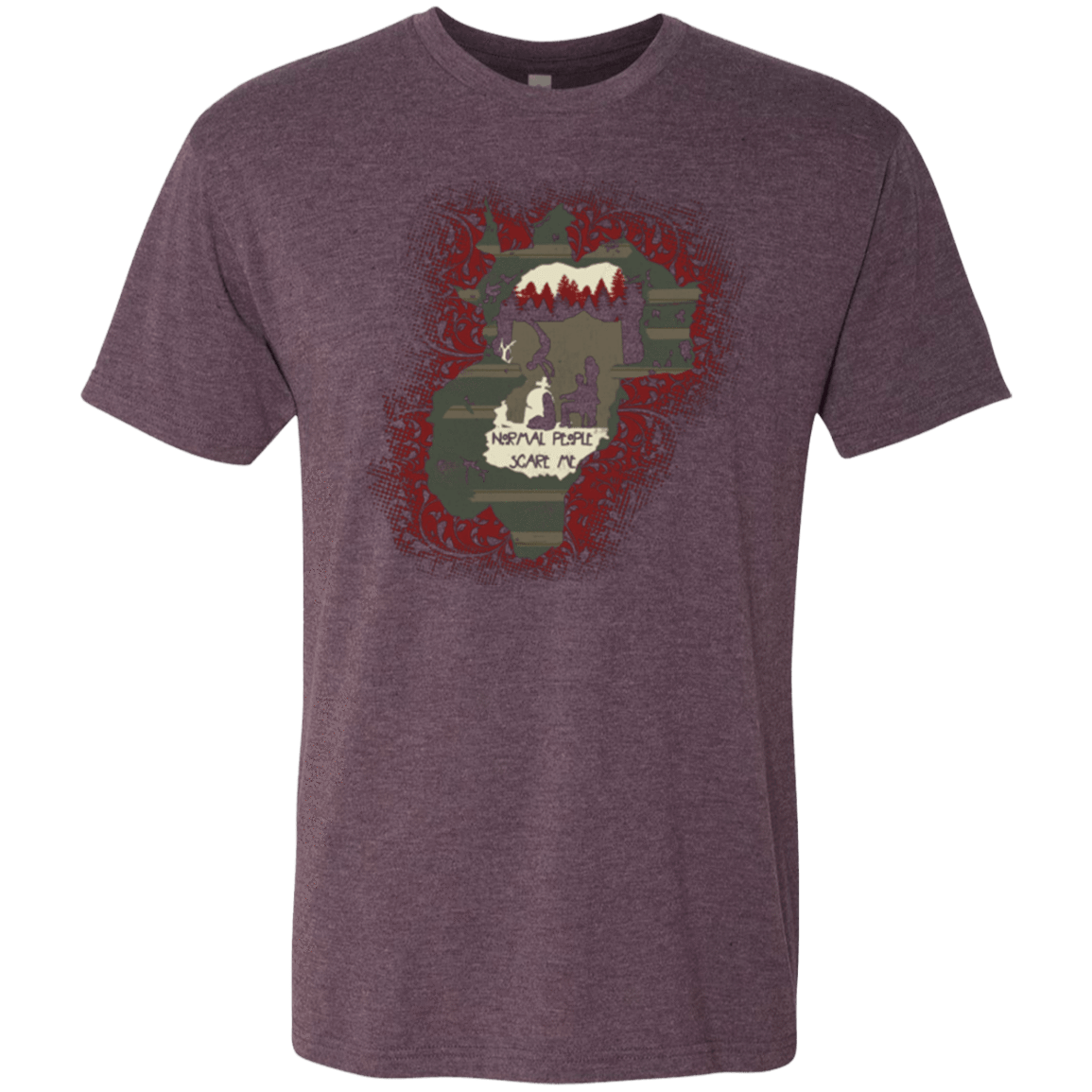 T-Shirts Vintage Purple / Small Haunted House Men's Triblend T-Shirt