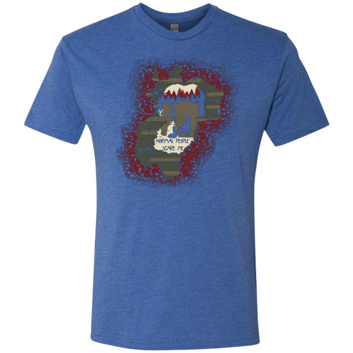 T-Shirts Vintage Royal / Small Haunted House Men's Triblend T-Shirt