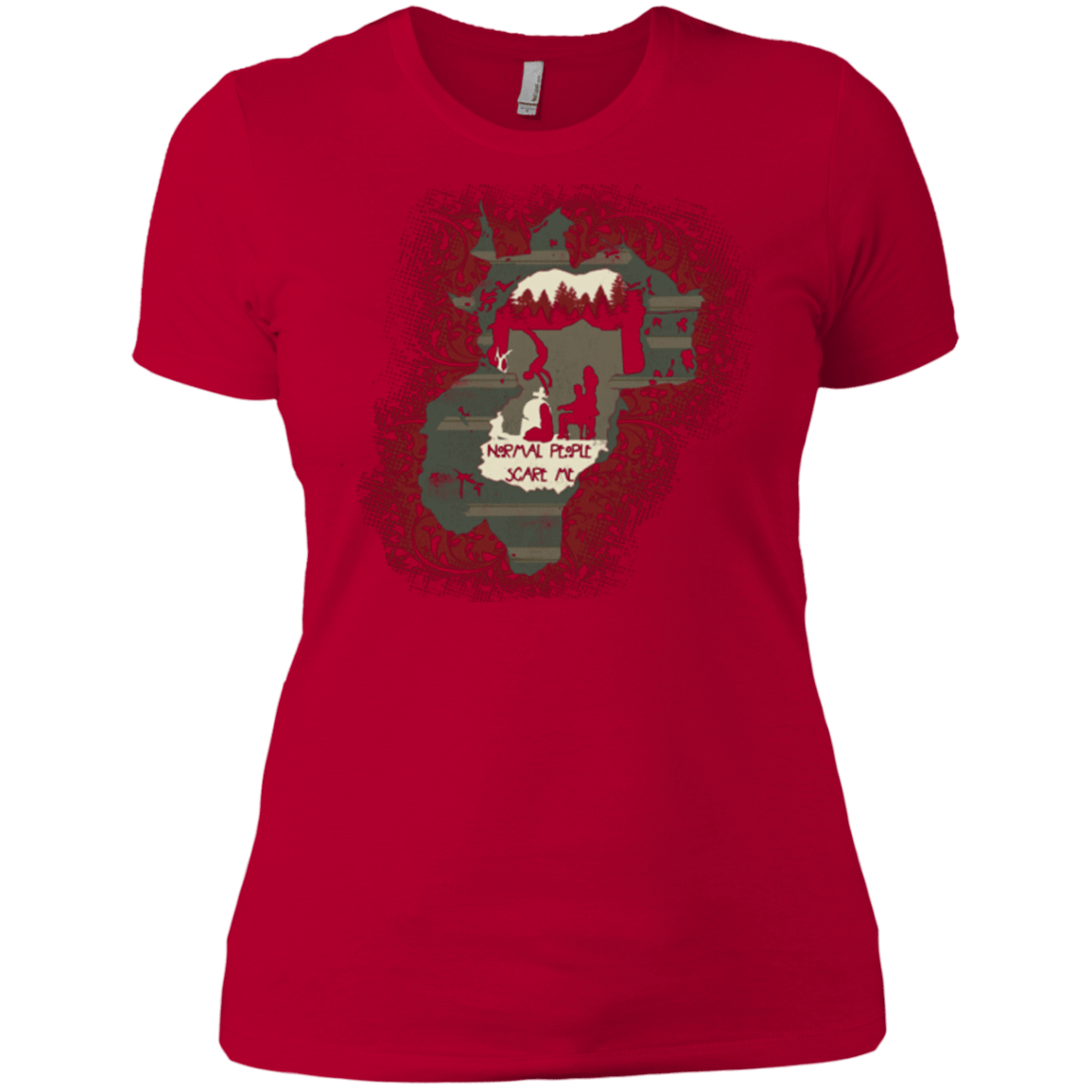 T-Shirts Red / X-Small Haunted House Women's Premium T-Shirt