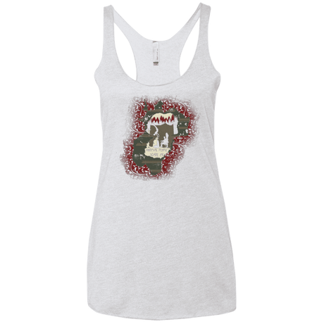 T-Shirts Heather White / X-Small Haunted House Women's Triblend Racerback Tank