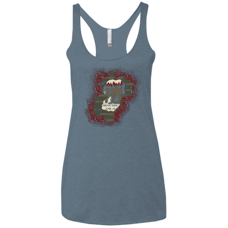 T-Shirts Indigo / X-Small Haunted House Women's Triblend Racerback Tank