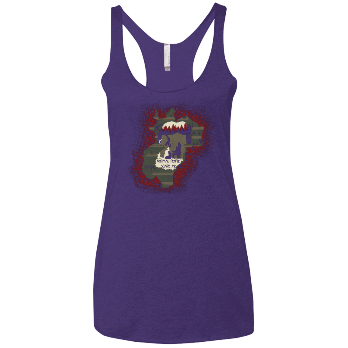 T-Shirts Purple / X-Small Haunted House Women's Triblend Racerback Tank